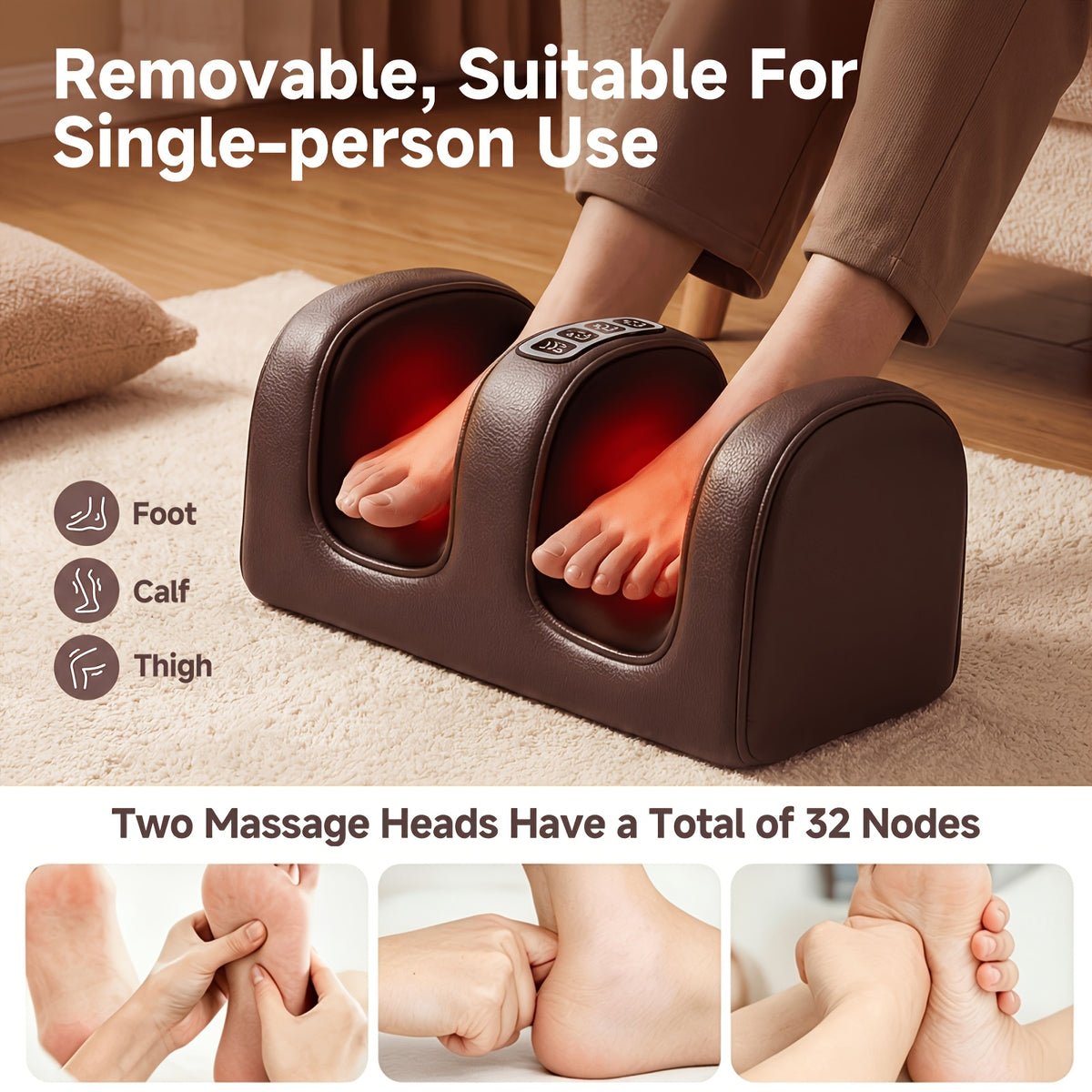 Full-Body Heated Massage Mat with Neck Shiatsu Kneading & Integrated Leg/Foot Massager