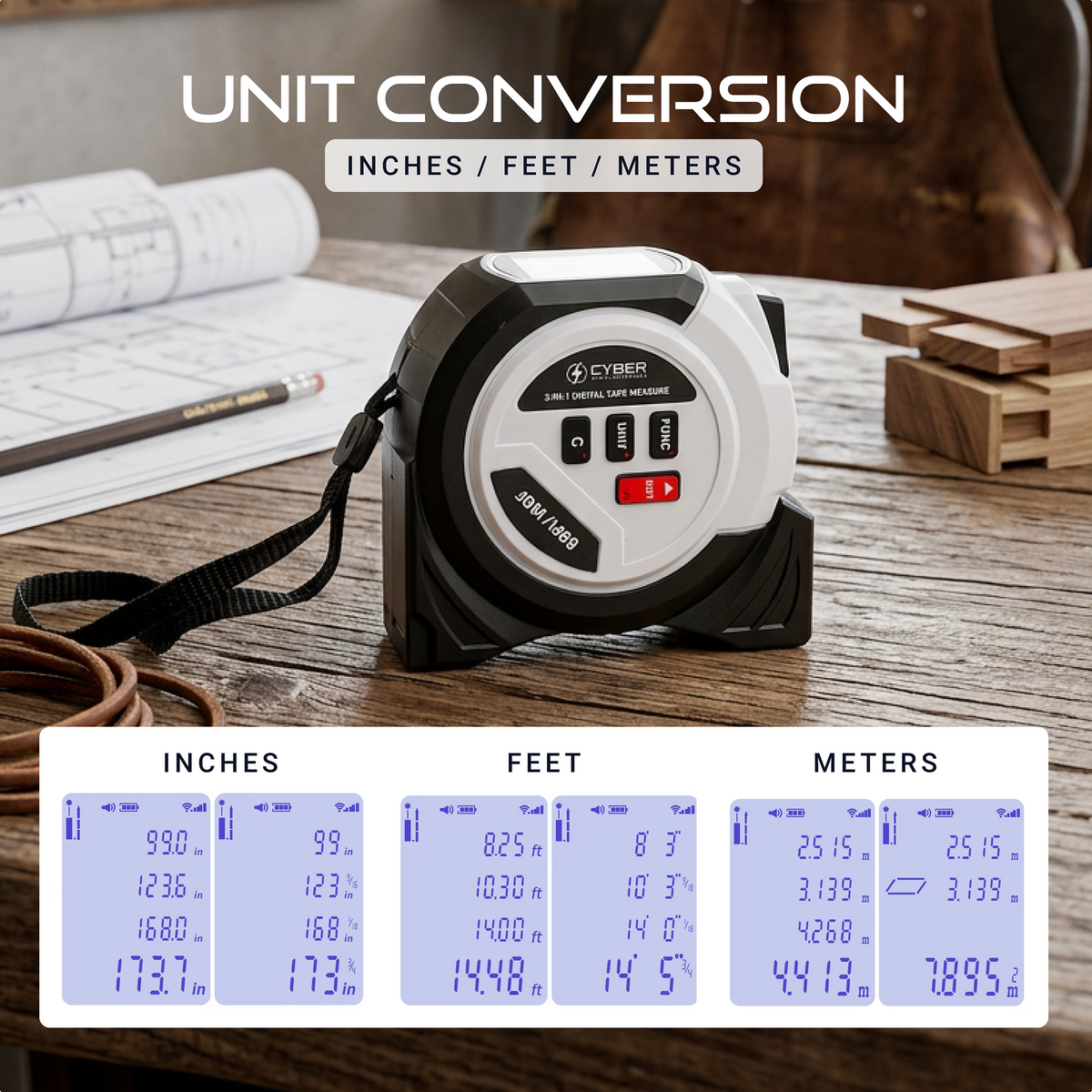3-in-1 Professional Laser Tape Measure