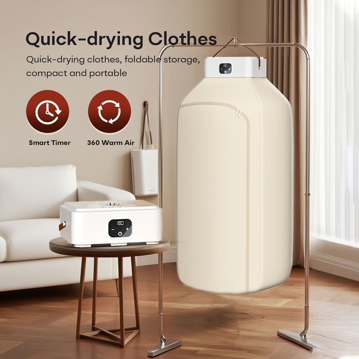 Smart 2-in-1 Automatic Portable Clothes Steamer & Dryer System
