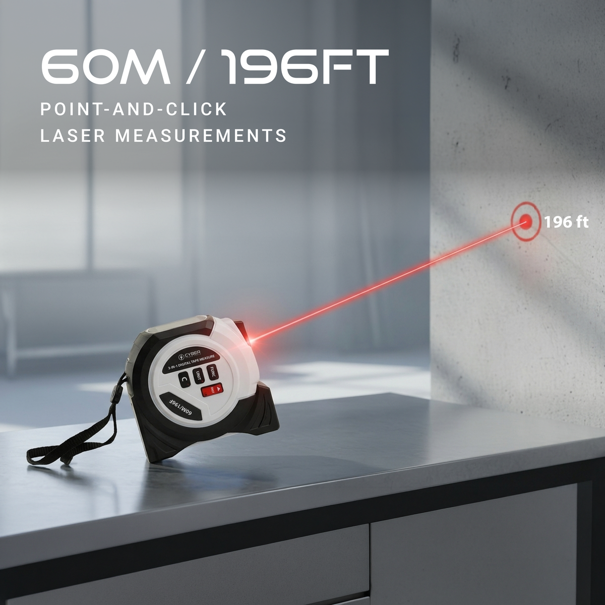 3-in-1 Professional Laser Tape Measure